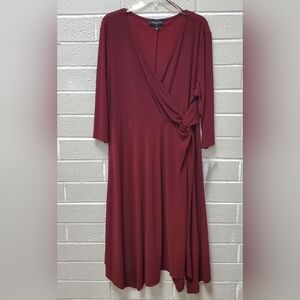 Perceptions Deep Red Long Sleeve Dress